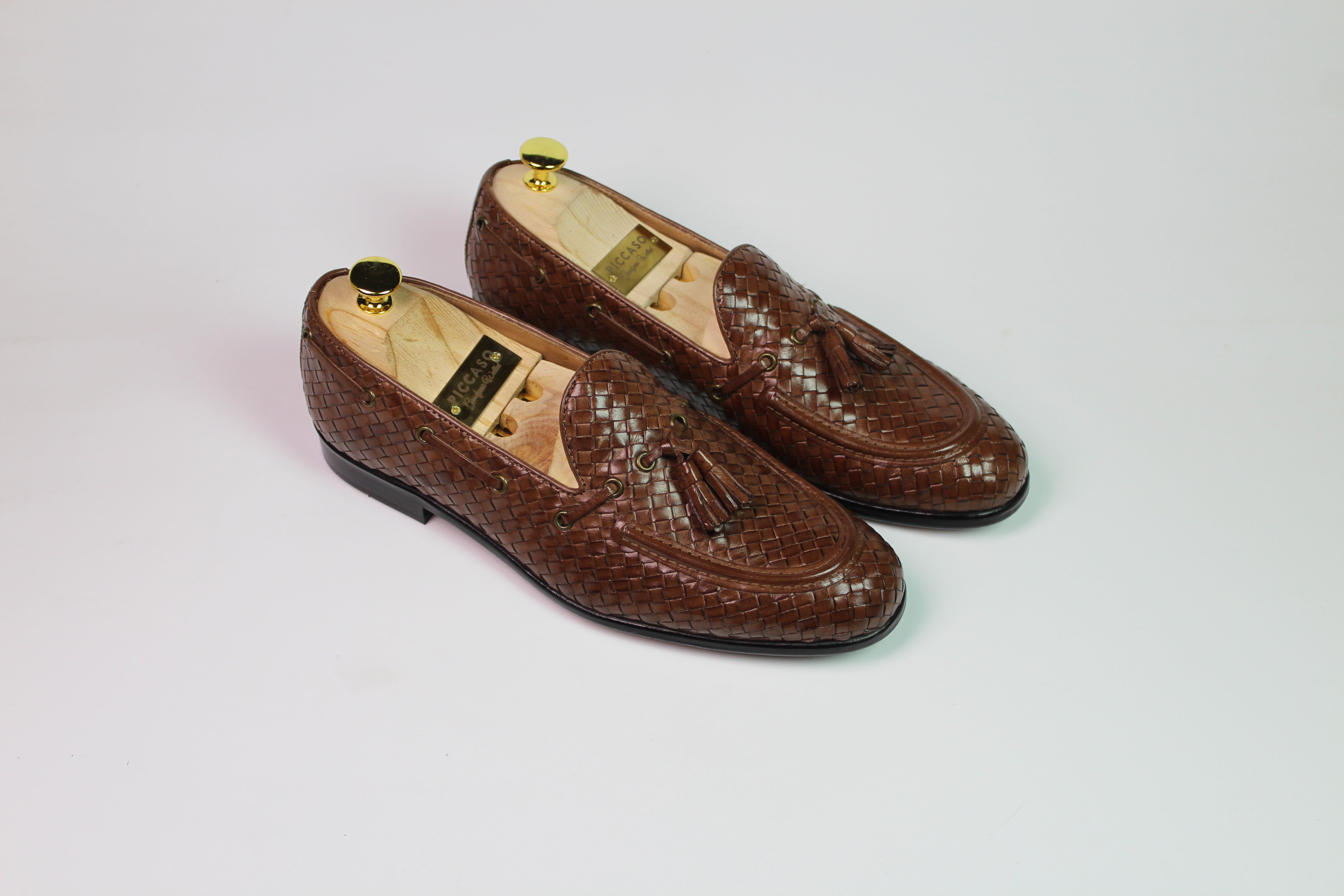 Woven Tassel Loafers – Brown