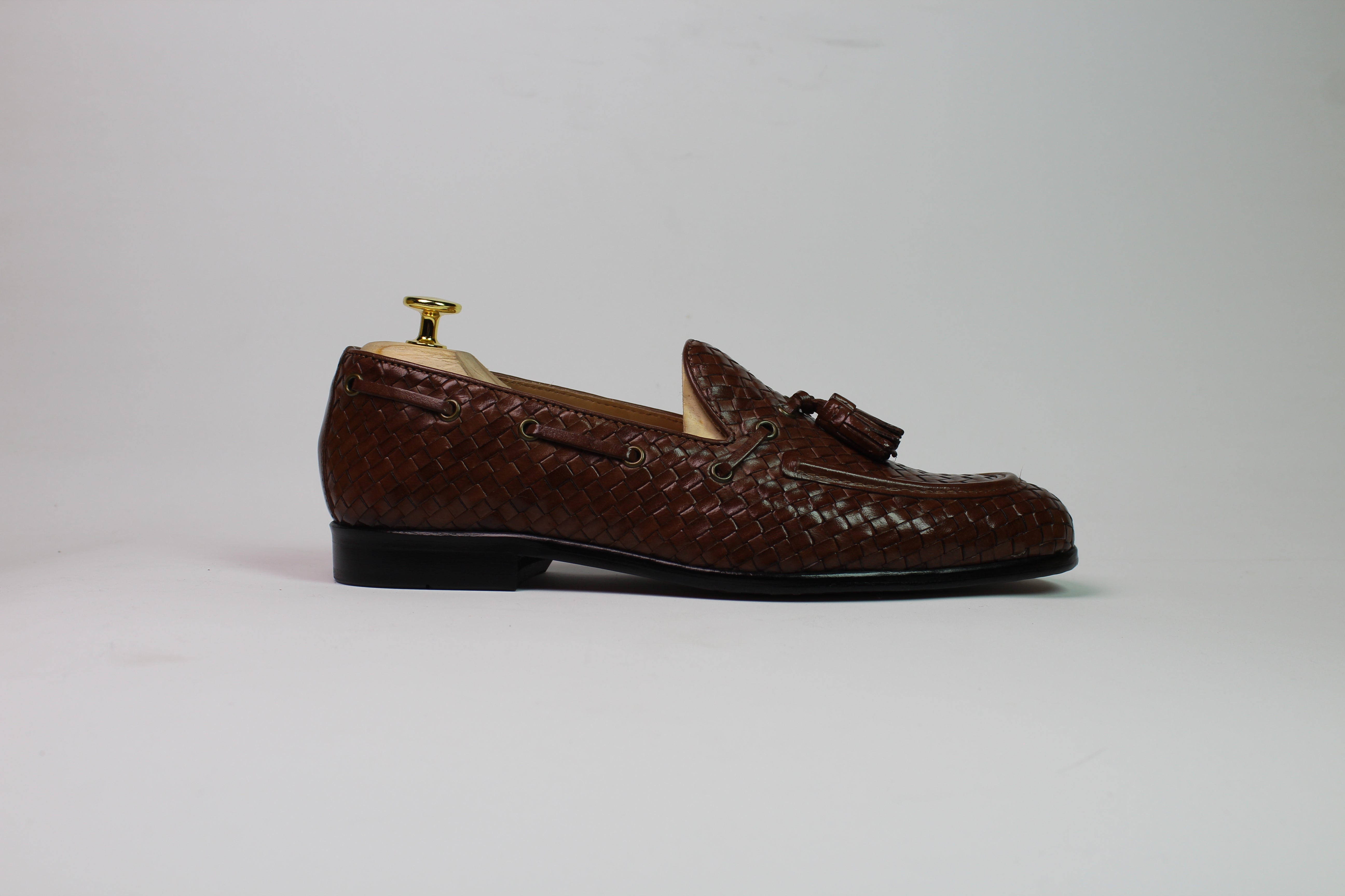Woven Tassel Loafers – Brown