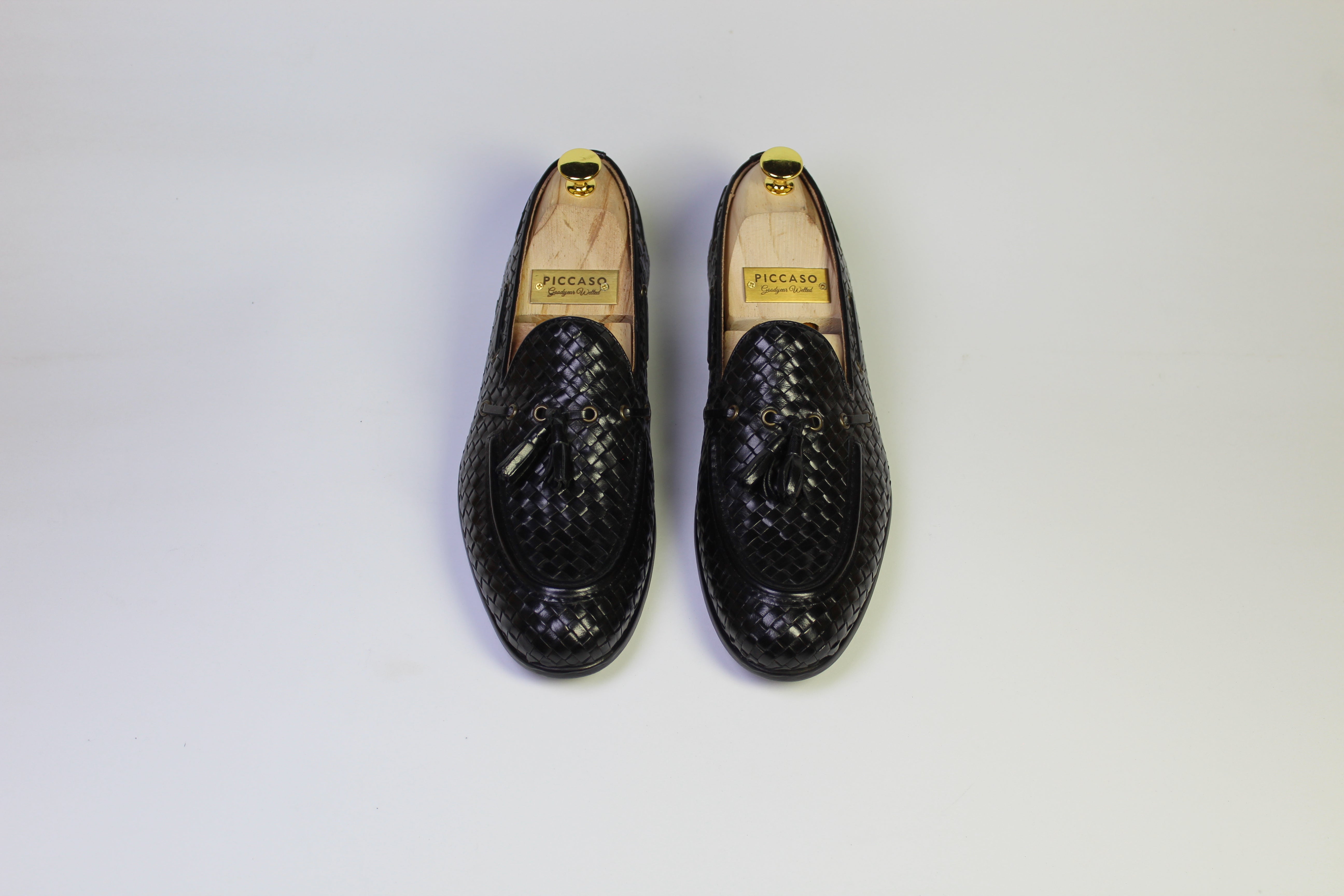 Woven Tassel Loafers – Black