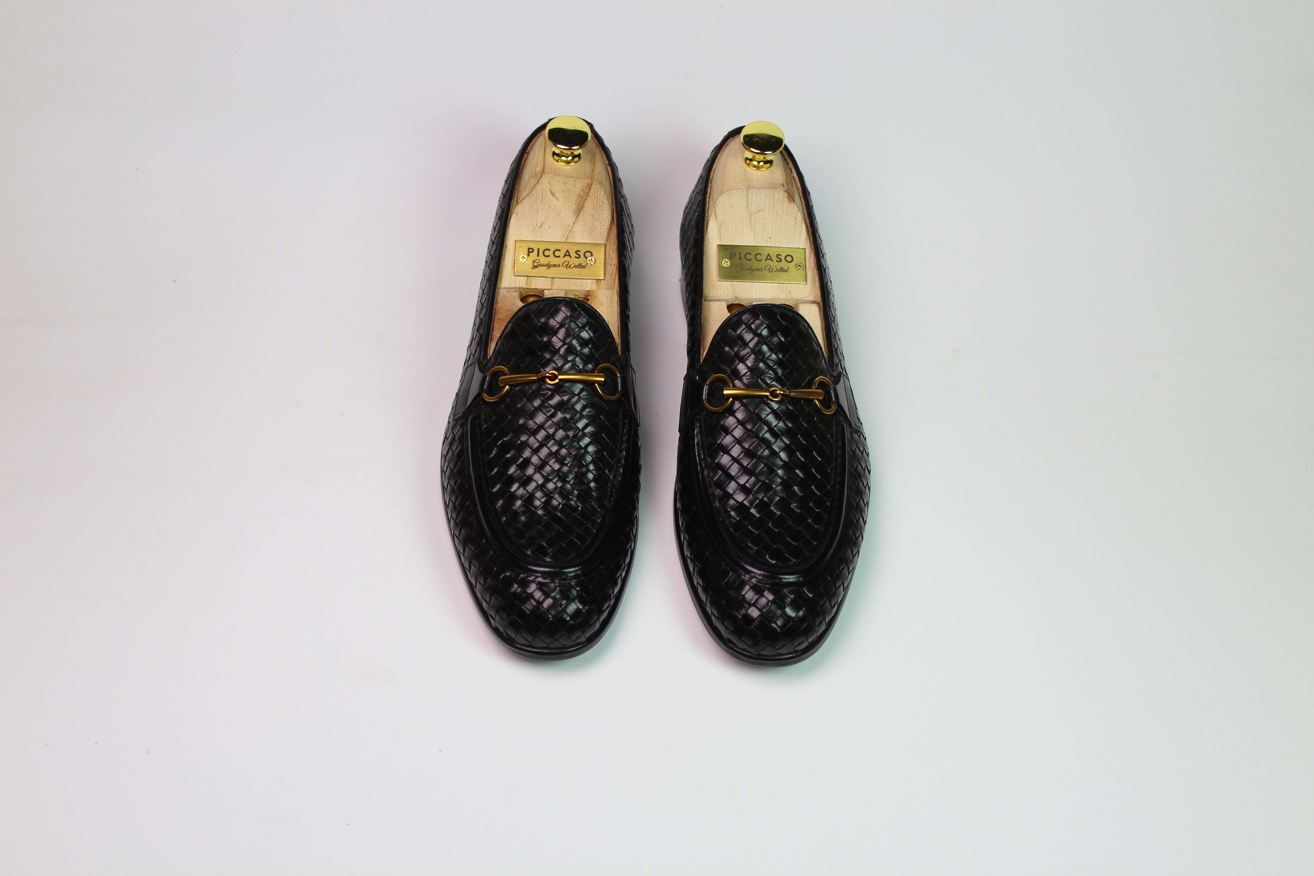 Woven Horsebit Loafers - Black