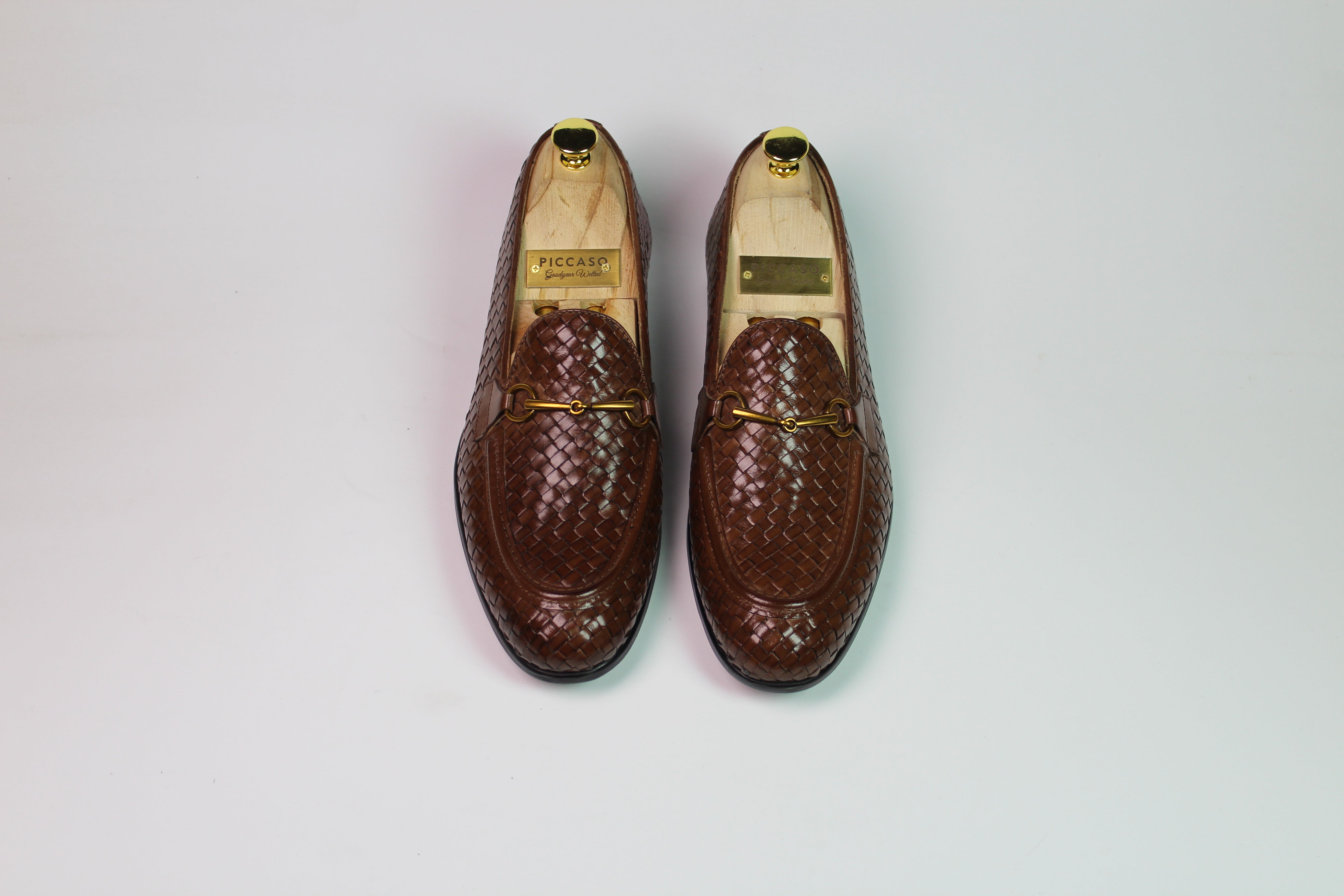 Woven Horsebit Loafers – Brown