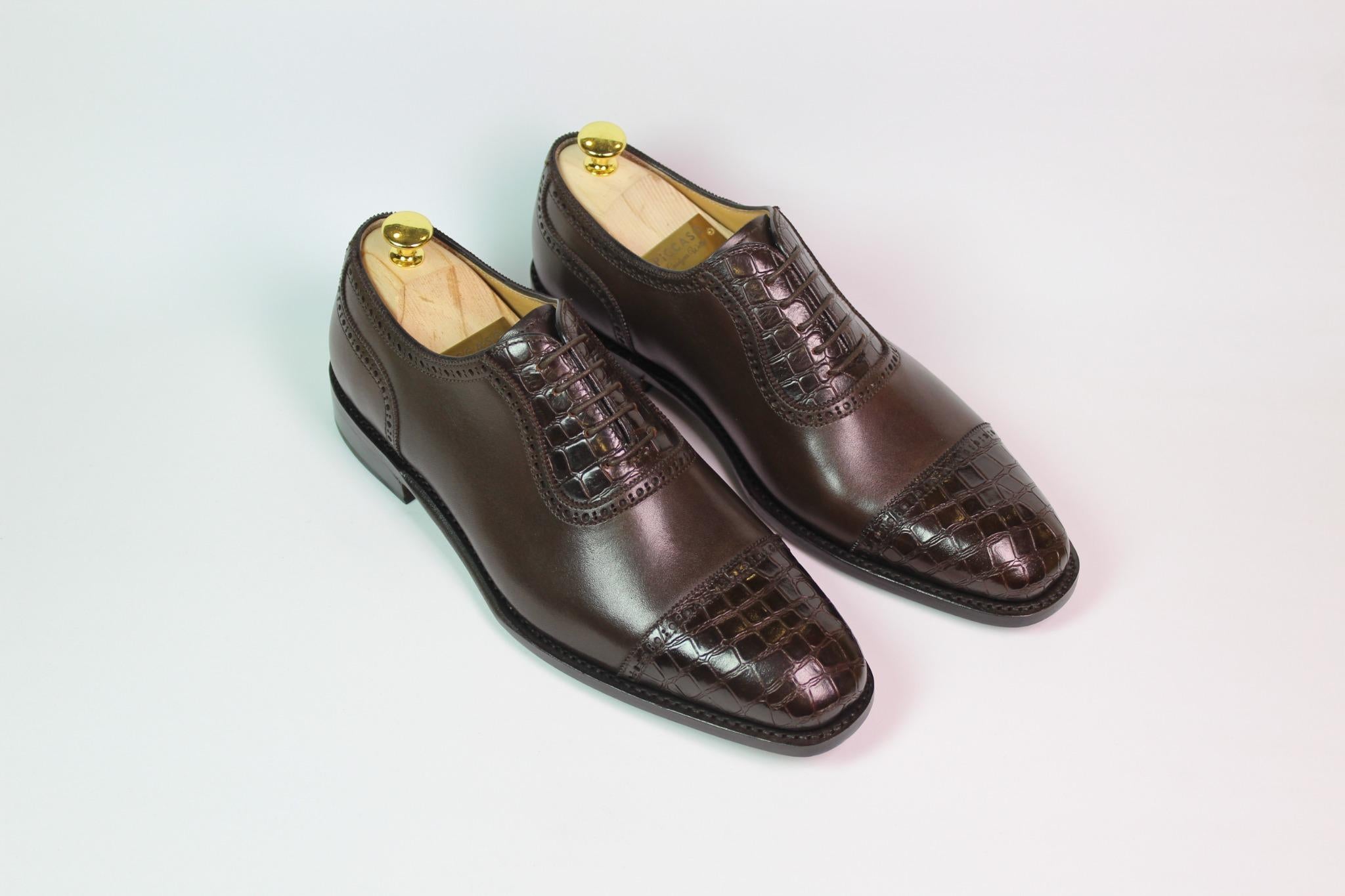 Oxford Cap-Toe Croco Mocca