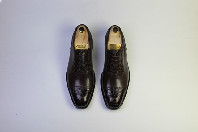 Oxford Cap-Toe Croco Mocca