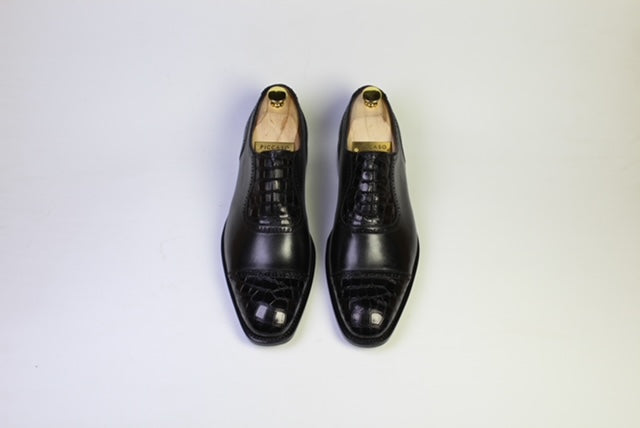 Oxford Cap-Toe Croco Black